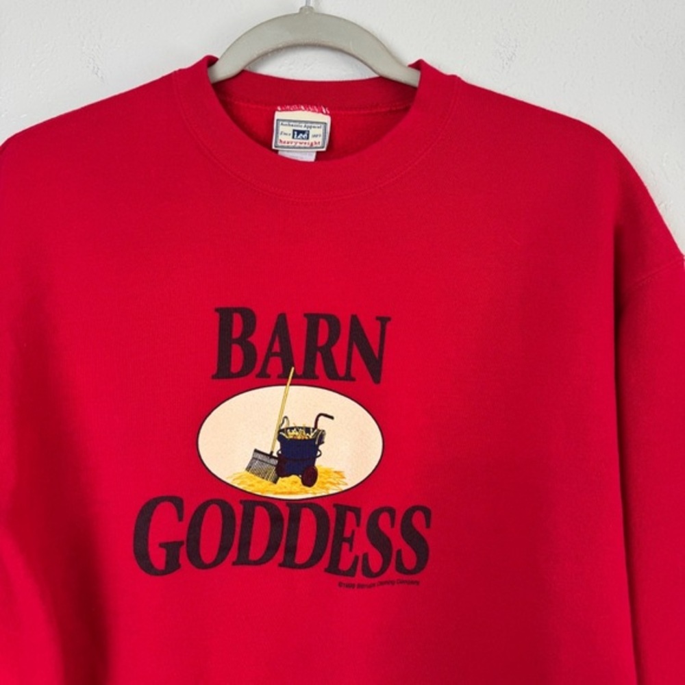 Vintage Lee Barn Goddess heavyweight red sweatshirt 90s M - Picture 2 of 10